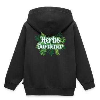 Herb Gardener Herbalisme Herb Garden Herb Herb - Sweat Premium à capuche enfant bio - noir - Dos - AI Model Kid Male (0cm)