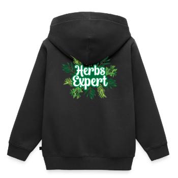 Herb Expert Herb Herb Garden - Sweat Premium à capuche enfant bio - noir - Dos - AI Model Kid Male (0cm)