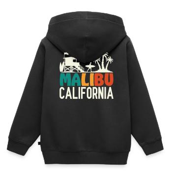 Malibu California Surfer Rettungsschwimmerstation - Kinder Premium Organic Hoodie - Schwarz - Hinten - AI Model Kid Male (0cm)