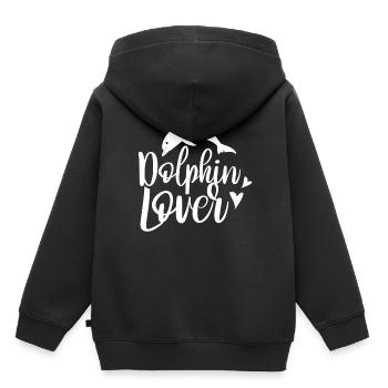 Amoureux des dauphins Dauphins Dauphins - Sweat Premium à capuche enfant bio - noir - Dos - AI Model Kid Male (0cm)