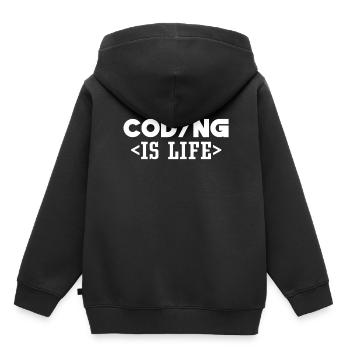Coding Ist Leben Code Programmierer Coder - Kinder Premium Organic Hoodie - Schwarz - Hinten - AI Model Kid Male (0cm)