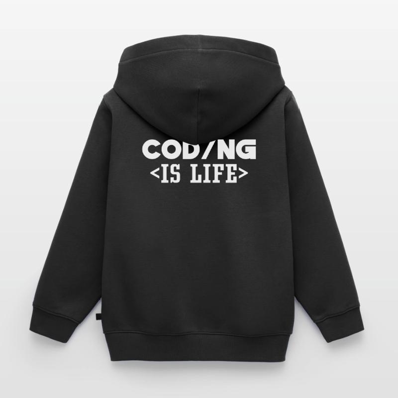 Coding Is Life Code Programmer Coder Kids Premium Organic Hoodie