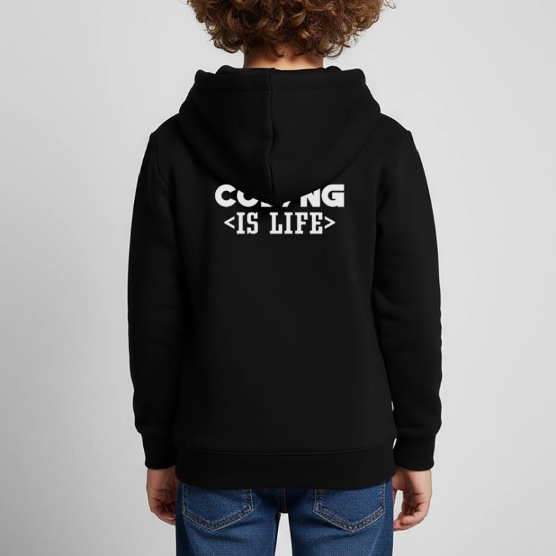 Coding Is Life Code Programmer Coder Kids Premium Organic Hoodie