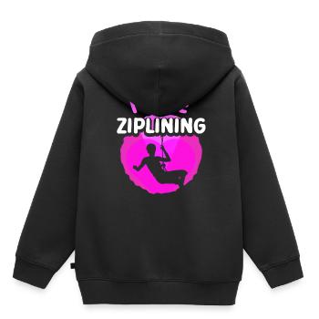 I love ziplining sport zipline zip line - Kids Premium Organic Hoodie - black - Back - AI Model Kid Male (0cm)