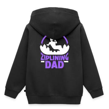 Ziplining Papa Zipline Sport Seilrutsche Sprüche - Kinder Premium Organic Hoodie - Schwarz - Hinten - AI Model Kid Male (0cm)