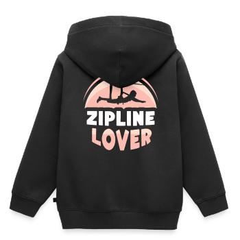 Zipline lover Zipline Zip line Ziplining - Kids Premium Organic Hoodie - black - Back - AI Model Kid Male (0cm)