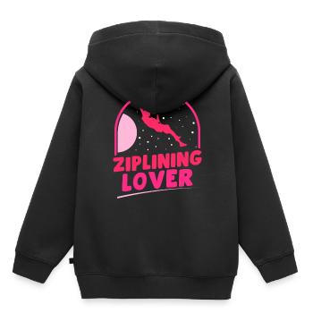 Ziplining lover zip line Sport Zipline - Kids Premium Organic Hoodie - black - Back - AI Model Kid Male (0cm)