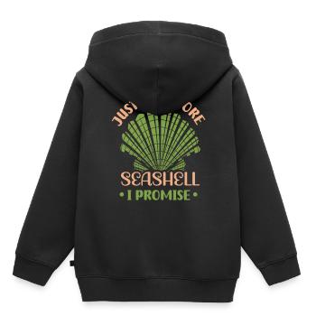 Nur Noch Eine Muschel Ich Verspreche Es Muscheln - Kinder Premium Organic Hoodie - Schwarz - Hinten - AI Model Kid Male (0cm)