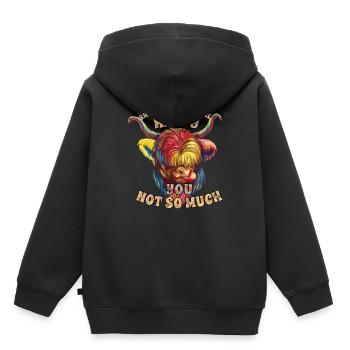 Highland Cow Scottish Highland Cattle Shaggy Hair - Kids Premium Organic Hoodie - black - Back - AI Model Kid Male (0cm)