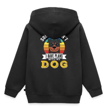 Je ne peux malheureusement pas avoir de projets avec mon chien - Sweat Premium à capuche enfant bio - noir - Dos - AI Model Kid Male (0cm)