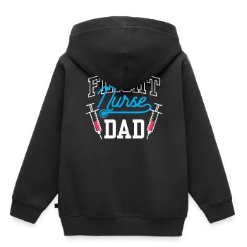 Infirmière de vol Papa Médecin de vol Médecin de vol - Sweat Premium à capuche enfant bio - noir - Dos - AI Model Kid Male (0cm)