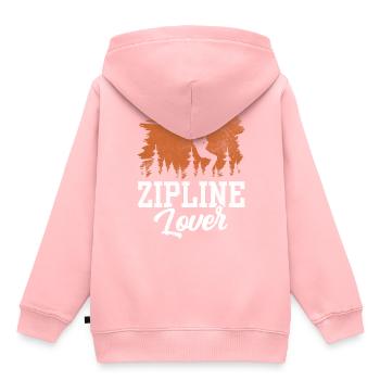 Zipline-Liebhaber Zipline Seilrutsche Ziplining - Kinder Premium Organic Hoodie - Rosa - Hinten - AI Model Kid Female (0cm)