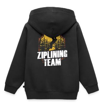 Ziplining Team Zipline Sport Zipline Dictons - Sweat Premium à capuche enfant bio - noir - Dos - AI Model Kid Male (0cm)