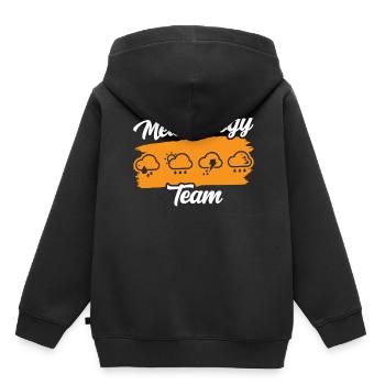 Équipe Météorologie Météorologue Prévisions météorologiques - Sweat Premium à capuche enfant bio - noir - Dos - AI Model Kid Male (0cm)