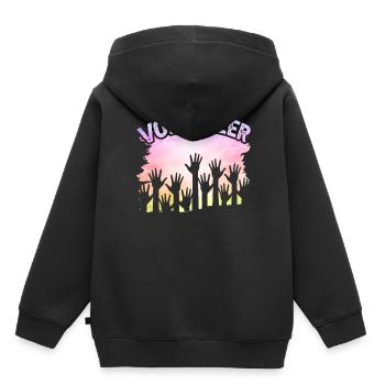 Voluntary volunteering Volunteer - Kids Premium Organic Hoodie - black - Back - AI Model Kid Male (0cm)
