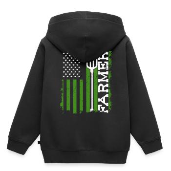 Amerikanische Flagge patriotische Landwirtlandwirt - Kinder Premium Organic Hoodie - Schwarz - Hinten - AI Model Kid Male (0cm)