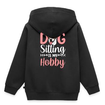 Dog sitting is my hobby Sitter Dog Sitting - Kids Premium Organic Hoodie - black - Back - AI Model Kid Male (0cm)