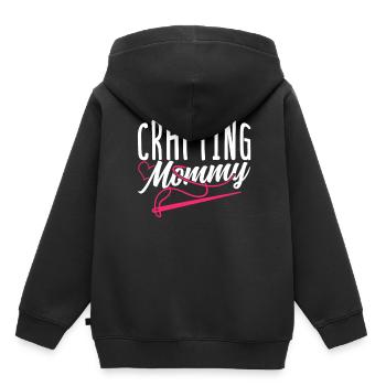 Artisanat Maman Mère Artisanat Amateur - Sweat Premium à capuche enfant bio - noir - Dos - AI Model Kid Male (0cm)