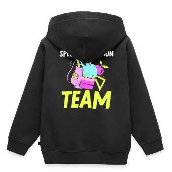 Équipe d’éducation de l’enfance en difficulté Profession d’enseignant en éducation de l’enfance en difficulté - Sweat Premium à capuche enfant bio - noir - Dos - AI Model Kid Male (0cm)