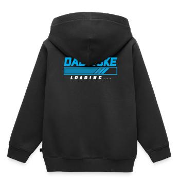 Papa Blague Papa Blagues Père - Sweat Premium à capuche enfant bio - noir - Dos - AI Model Kid Male (0cm)
