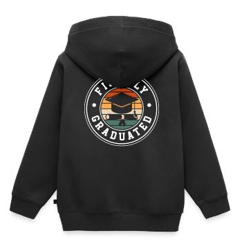 Enfin diplômé diplôme d’études supérieures - Sweat Premium à capuche enfant bio - noir - Dos - AI Model Kid Male (0cm)
