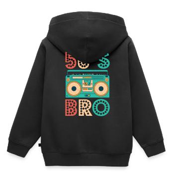 50s Bro Vintage Cassette Shirt 1950s Retro Vintage - Kids Premium Organic Hoodie - black - Back - AI Model Kid Male (0cm)