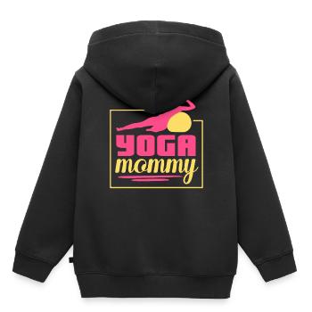 Yoga Mami Hobby Mère Maman - Sweat Premium à capuche enfant bio - noir - Dos - AI Model Kid Male (0cm)