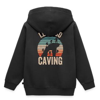 Allons à la grotte de spéléologie Randonnée - Sweat Premium à capuche enfant bio - noir - Dos - AI Model Kid Male (0cm)