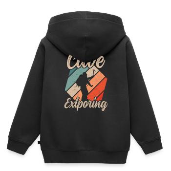 Explore Cave Caving Cave Hiking Cave - Kids Premium Organic Hoodie - black - Back - AI Model Kid Male (0cm)