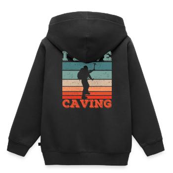 I love caving caving caving - Kids Premium Organic Hoodie - black - Back - AI Model Kid Male (0cm)