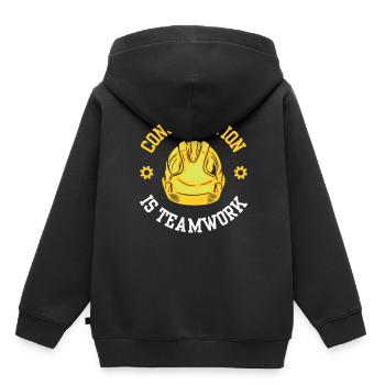 Construction work is teamwork Teamwork Construction Construction site - Kids Premium Organic Hoodie - black - Back - AI Model Kid Male (0cm)