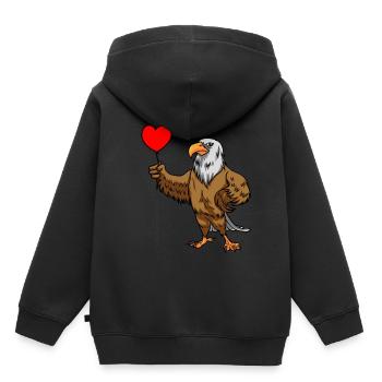 Eagle Bird Balloon Heart Wildlife Kids Child - Kids Premium Organic Hoodie - black - Back - AI Model Kid Male (0cm)