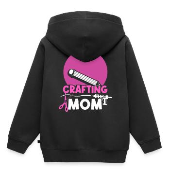 Artisanat Maman Artisanat Mère Amateur - Sweat Premium à capuche enfant bio - noir - Dos - AI Model Kid Male (0cm)