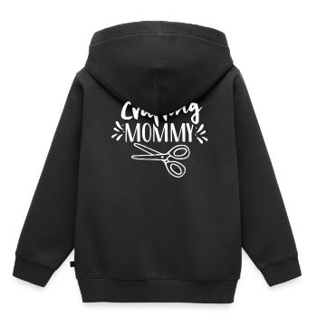 Artisanat Maman Mère Artisanat Amateur - Sweat Premium à capuche enfant bio - noir - Dos - AI Model Kid Male (0cm)