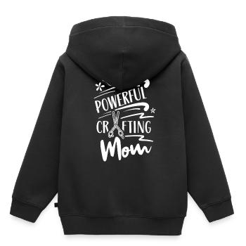 Grand Artisanat Maman Artisanat Mère Amateur - Sweat Premium à capuche enfant bio - noir - Dos - AI Model Kid Male (0cm)