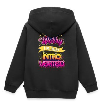 Keine Sorge Ich Bin Nur Introvertiert Schüchtern - Kinder Premium Organic Hoodie - Schwarz - Hinten - AI Model Kid Male (0cm)
