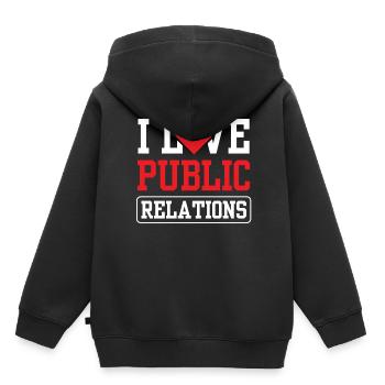 I love Public Relations Job Profession PR - Kids Premium Organic Hoodie - black - Back - AI Model Kid Male (0cm)