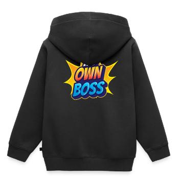 Mon propre patron Freelance freelance - Sweat Premium à capuche enfant bio - noir - Dos - AI Model Kid Male (0cm)