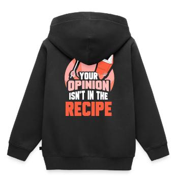Ihre Meinung Ist Nicht Im Rezept Enthalten Mama - Kinder Premium Organic Hoodie - Schwarz - Hinten - AI Model Kid Male (0cm)