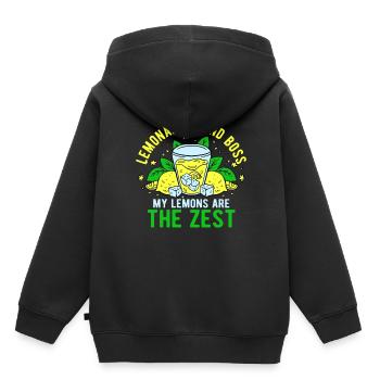 Vendeur de limonade stand de limonade - Sweat Premium à capuche enfant bio - noir - Dos - AI Model Kid Male (0cm)