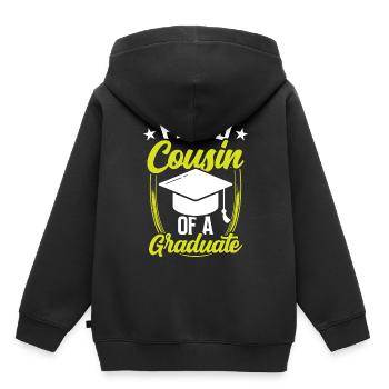 Fier cousin d’un diplômé diplômé - Sweat Premium à capuche enfant bio - noir - Dos - AI Model Kid Male (0cm)