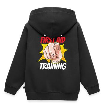 Take part in a first aid course teacher - Kids Premium Organic Hoodie - black - Back - AI Model Kid Male (0cm)