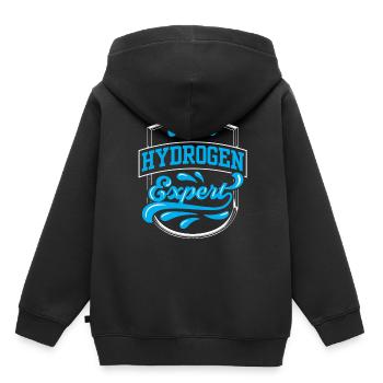 Hydrogen Expert Hydrogène Élément d’énergie - Sweat Premium à capuche enfant bio - noir - Dos - AI Model Kid Male (0cm)