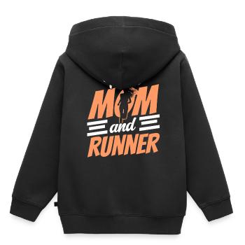 Ich Bin Eine Mutter Und Eine Läuferin Laufen - Kinder Premium Organic Hoodie - Schwarz - Hinten - AI Model Kid Male (0cm)