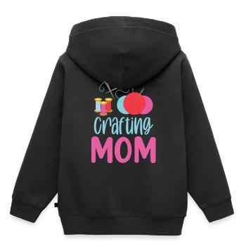 Artisanat Maman Artisanat Mère Amateur - Sweat Premium à capuche enfant bio - noir - Dos - AI Model Kid Male (0cm)