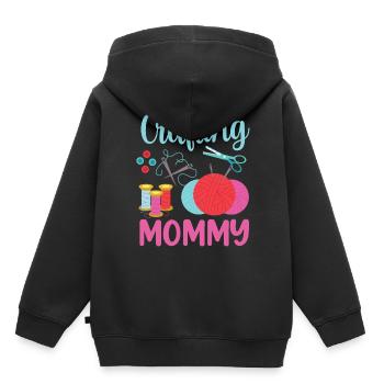 Artisanat Maman Amateur Artisanat Mère - Sweat Premium à capuche enfant bio - noir - Dos - AI Model Kid Male (0cm)