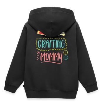 Artisanat Maman Amateur Artisanat Mère - Sweat Premium à capuche enfant bio - noir - Dos - AI Model Kid Male (0cm)