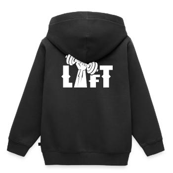 Lift Workout Haltérophilie Gym - Sweat Premium à capuche enfant bio - noir - Dos - AI Model Kid Male (0cm)