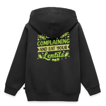 Arrêtez de pleurnicher et mangez votre lentille d’objectif - Sweat Premium à capuche enfant bio - noir - Dos - AI Model Kid Male (0cm)