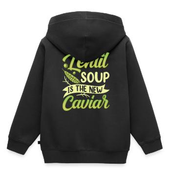 La soupe aux lentilles est la nouvelle lentille de caviar Lentilles - Sweat Premium à capuche enfant bio - noir - Dos - AI Model Kid Male (0cm)